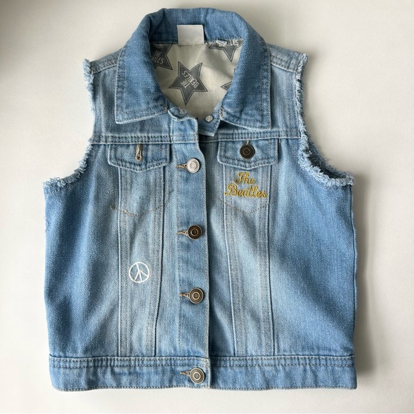 Junk Food The Beatles Embroidered Denim Vest - Picture 3 of 9